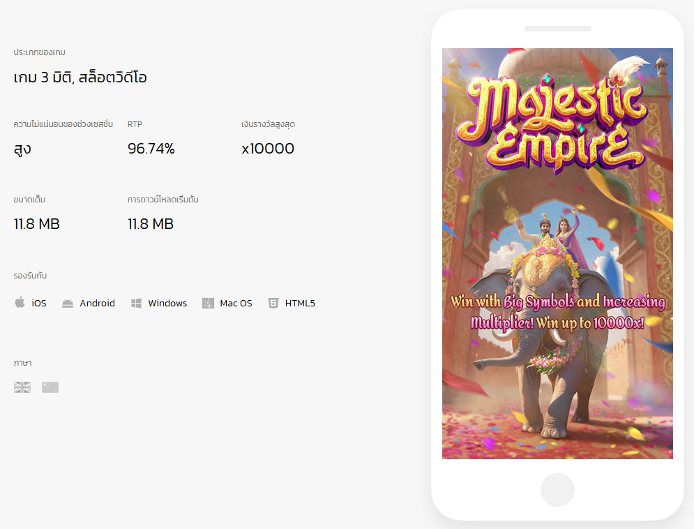 Majestic Empire เกมใหม่ pg